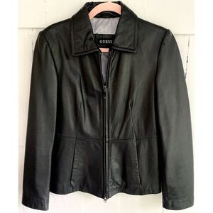 GUESS Vintage Black Genuine Leather Jacket